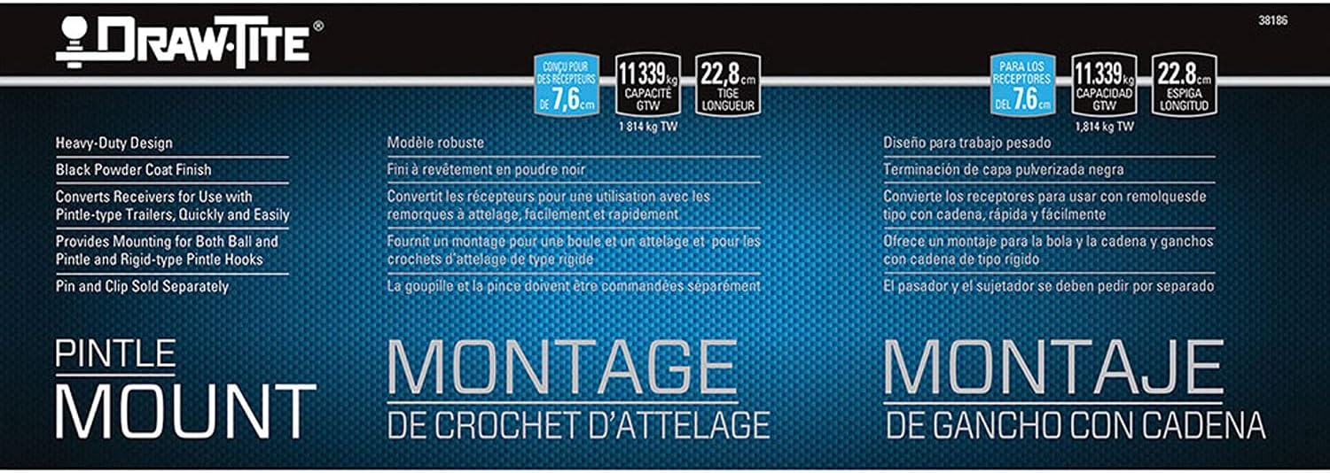 Draw-Tite 38186 3" Receiver Pintle Hook Mounting Plate