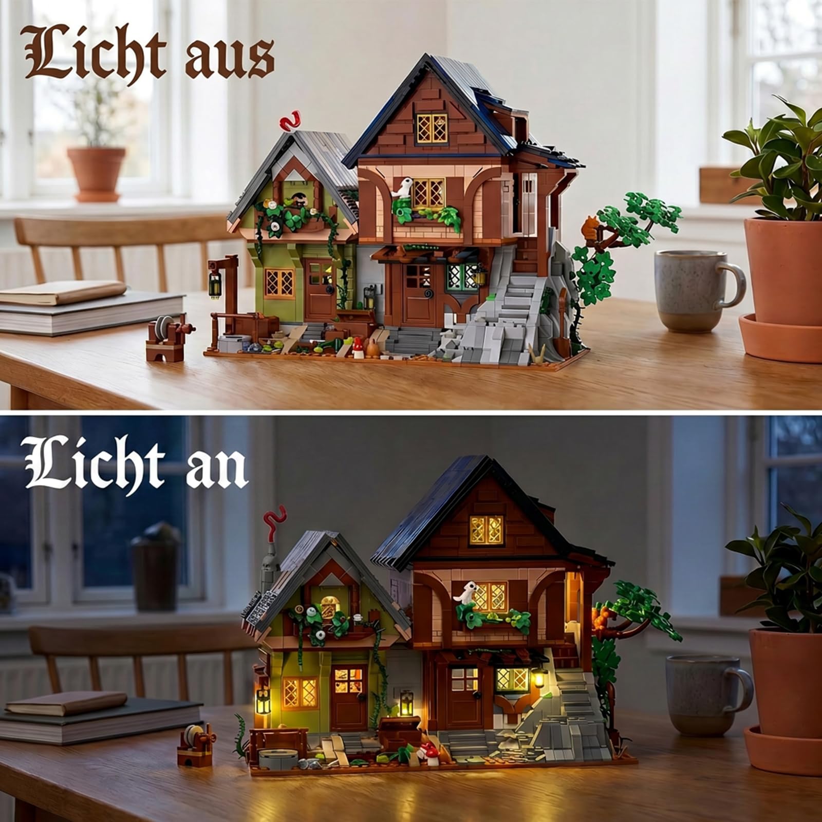 Mittelalter Geheimnis Klemmbausteine Häuser Set - 2225 Teile Wald Magie Architektur | Stadthaus Modular Building für Erwachsene