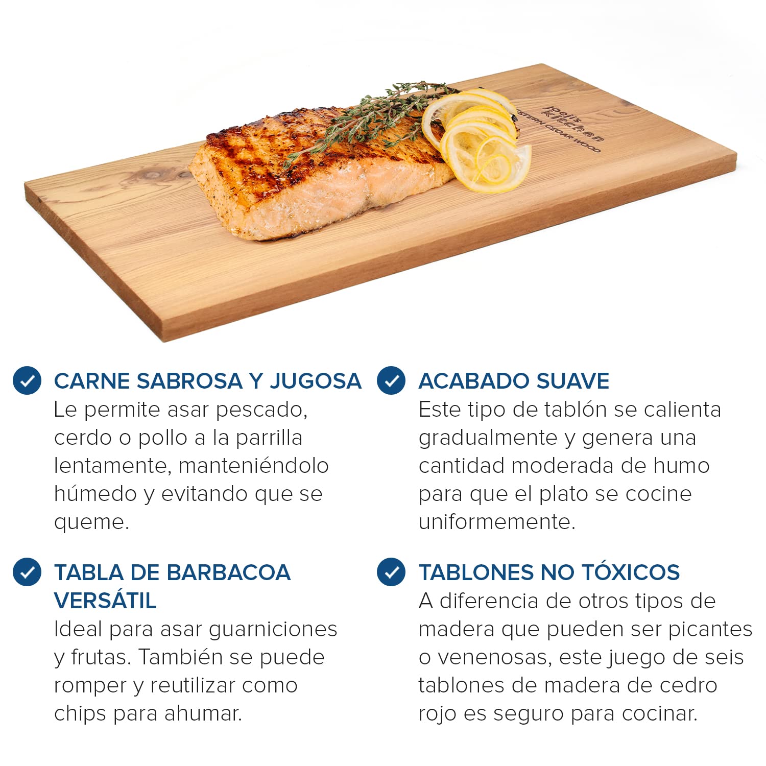 Joeji's Parrilla Barbacoa para Alimentos únicos, Juego de 2 Piezas de Accesorios Barbacoa, tablones de Madera para Barbacoa Aptos para Alimentos, Plancha Barbacoa