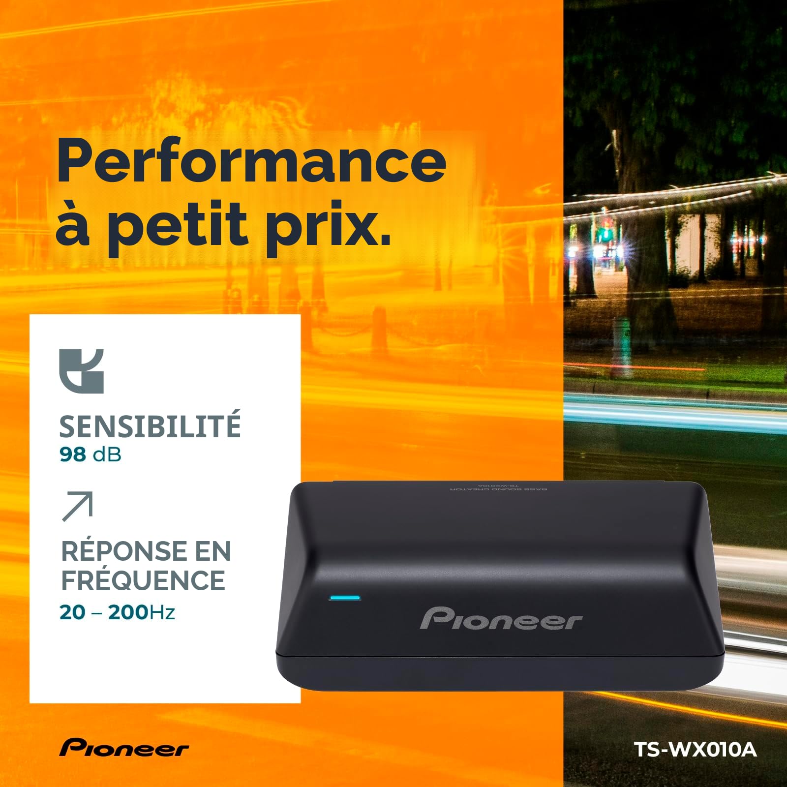 PIONEER TS-WX130DA - AKTIV-Untersitzsubwoofer INKL. Endstufe - CarHifi Aktivwoofer Aktivbass
