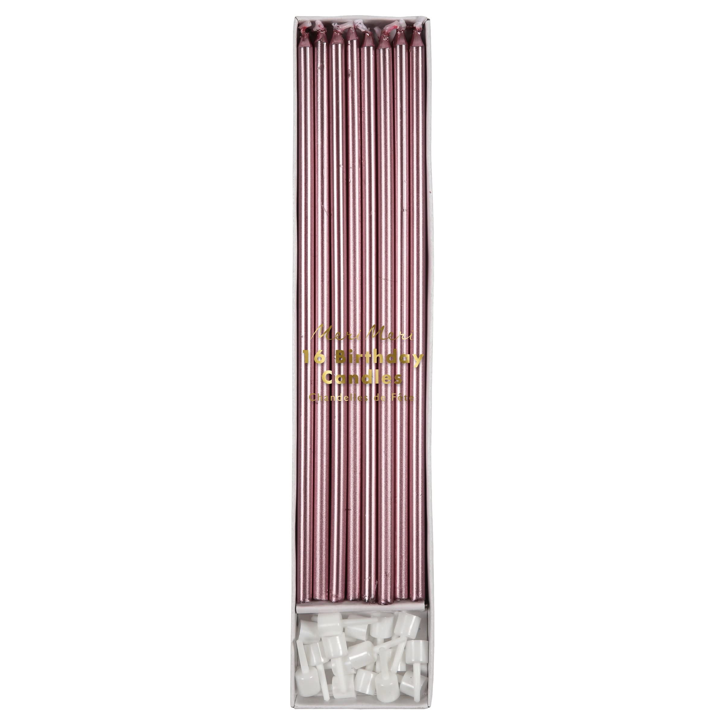 tall birthday Pink birthday cake candles