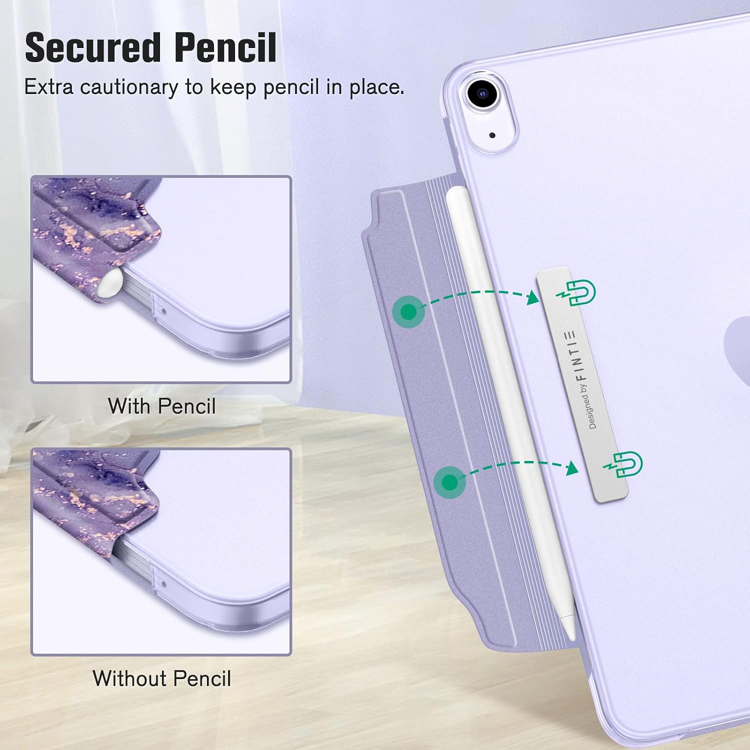 Fintie SlimShell Case for iPad Air 5th Generation (2022) / iPad Air 4th Generation (2020) 10.9 Inch - [Magnetic Clasp] Lightweight Stand Case with Translucent Frosted Back Cover, (Z-Lilac Marble)