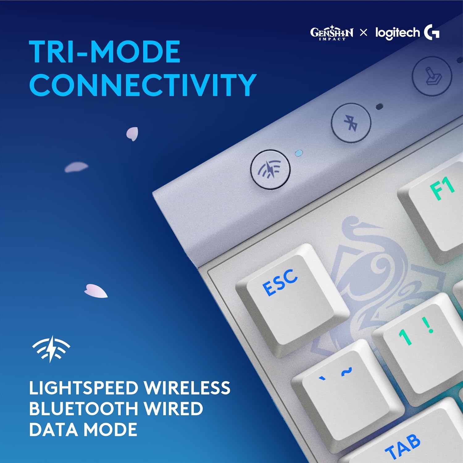Logitech G515 Wireless Gaming Keyboard TKL, Low Profile, Kamisato Ayaka Special Edition, LIGHTSYNC RGB, Thin Tenkeyless Design, Double-Shot PBT Keycaps, Tactile Brown Mechanical Switches - Image 3