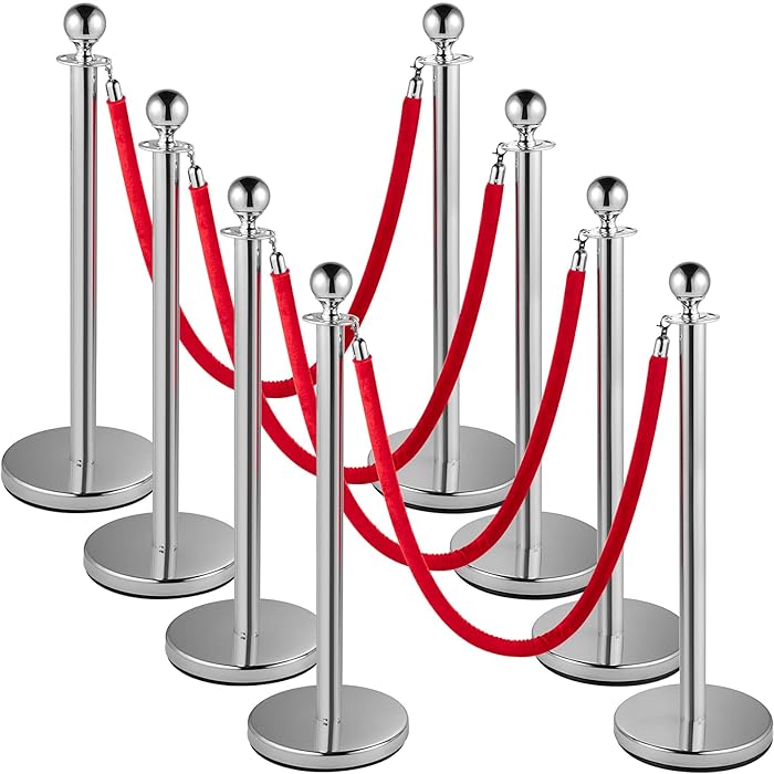 Buy VEVOR Crowd Control Stanchion, Set of 8 Pieces Stanchion Set