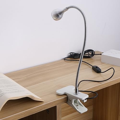 Miniatura 5 de Lámpara de escritorio con protección ocular LED ajustable de 360 grados, soporte para lámpara de escritorio con clip e interruptor de