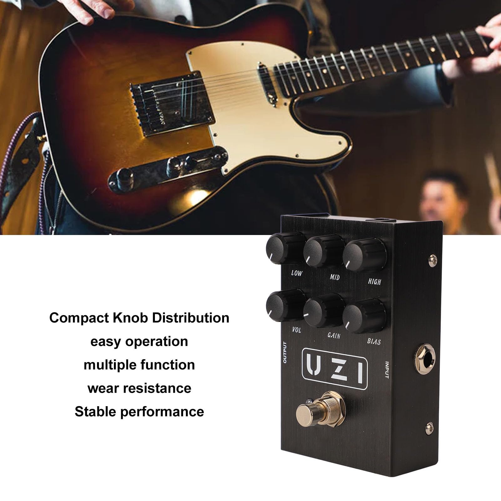 Rowin Guitar Booster Pedaal Analoog Micro Boost Pedaal Voor Elektrische Gitaar Pure Signaal Versterking Met Mini Size True Bypass