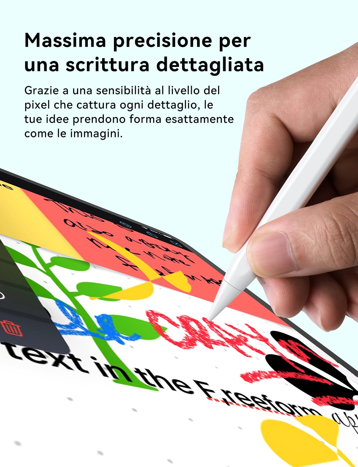 HJCE Penna per iPad A16 (11 gen) Stylus per Apple Pencil USB-C, Precisione pixel, Sensibilità inclinazione, Compatibile con iPad A16/10/9/8/7/6, Pro 12,9/11/13 pollici, Air 3/4/5, Mini 5/6/A17