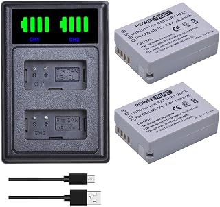 PowerTrust 2Pcs 1300mAh NB-10L Batteries with NB 10L Battery Charger for Canon SX60 HS, G3 X, SX40 HS, SX50 HS, G16, G15, G1 X