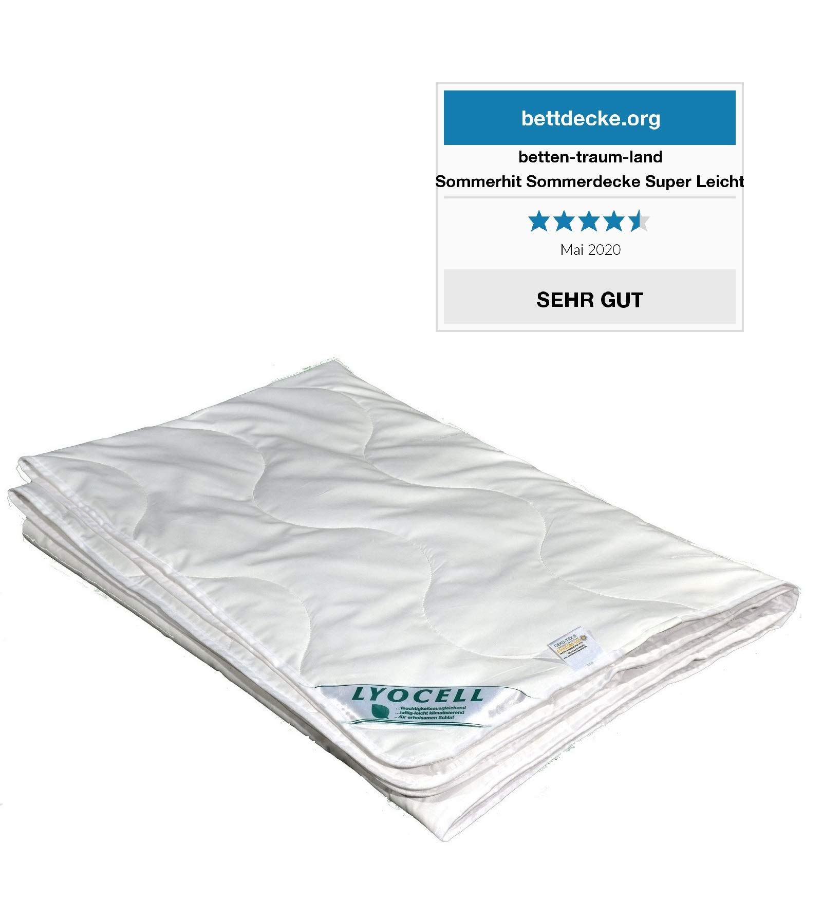 Bach's Betten Welt Lyocell Tencel 4 Jahreszeitendecke Duetto 100% Natur Oeko-Tex Neuheit (135x200 cm)
