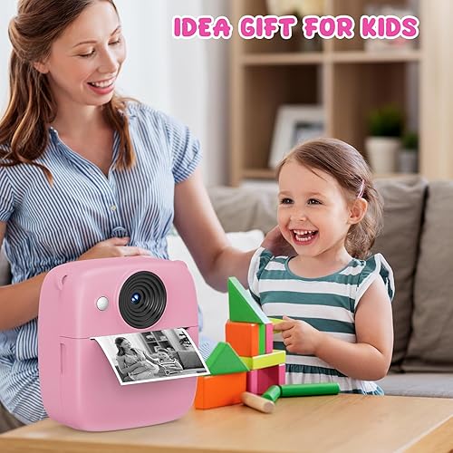 Miniatura 7 de Cámara de impresión instantánea para niños, cámaras digitales HD 1080P para niños, fotos de impresión instantánea con tarjeta SD de 32 GB, regalos