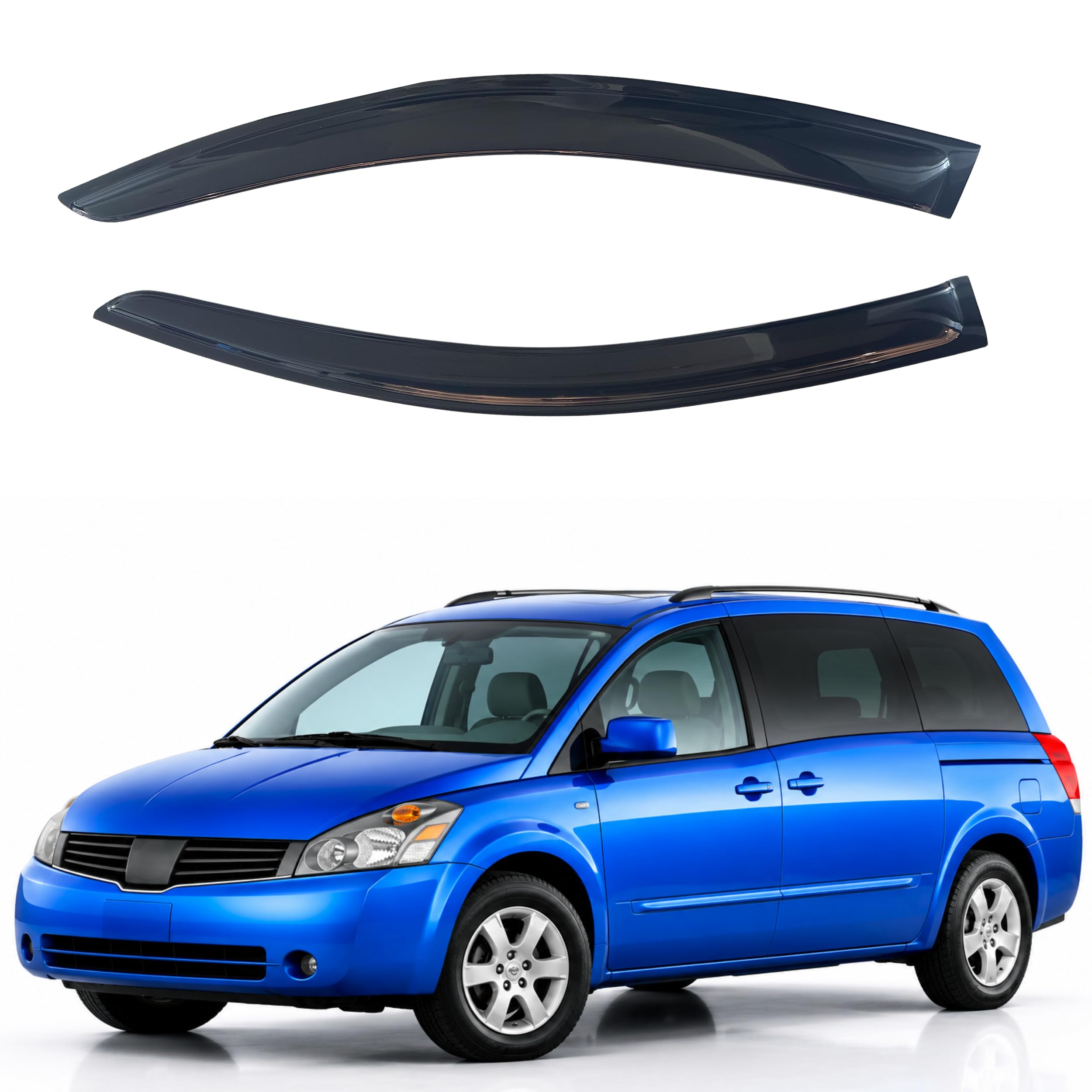 IG Window Visors Fit for 2004-2009 Nissan Quest, Out-Channel Rain Guards Vent Wind Deflectors 2PC, Car Accessories for 04-09 Quest