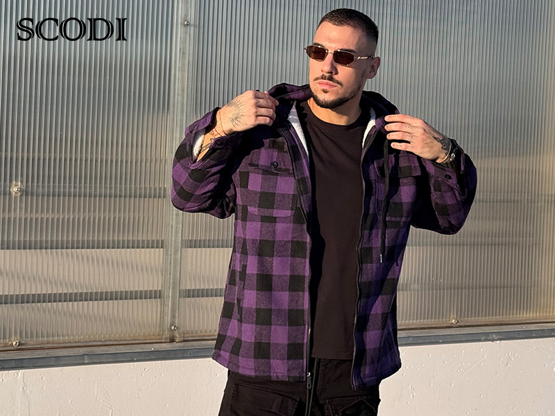 Amazon.com: SCODI Men's Flannel Shirt Jacket Fleece Sherpa Lined