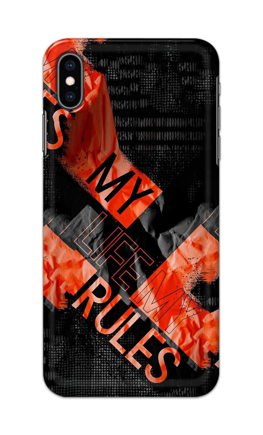 Printed Hard Back Case Cover for Apple iPhone Xs Max Back Cover (My Life My Rules) -170225(FB)