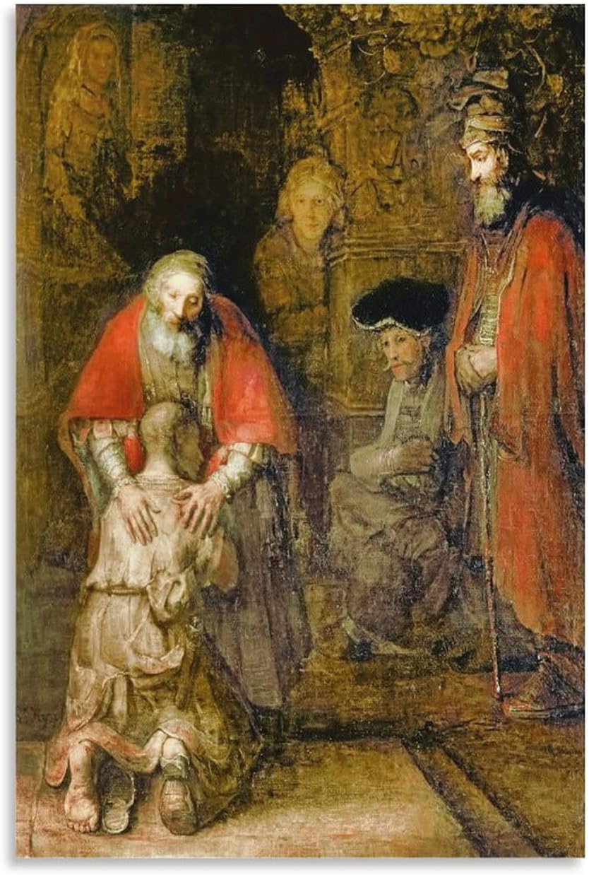 Amazon.co.jp Rembrandt Van Rijnレンブラント・ファン・レイン名画の数々ポスター『放蕩息子の帰還』、1666年