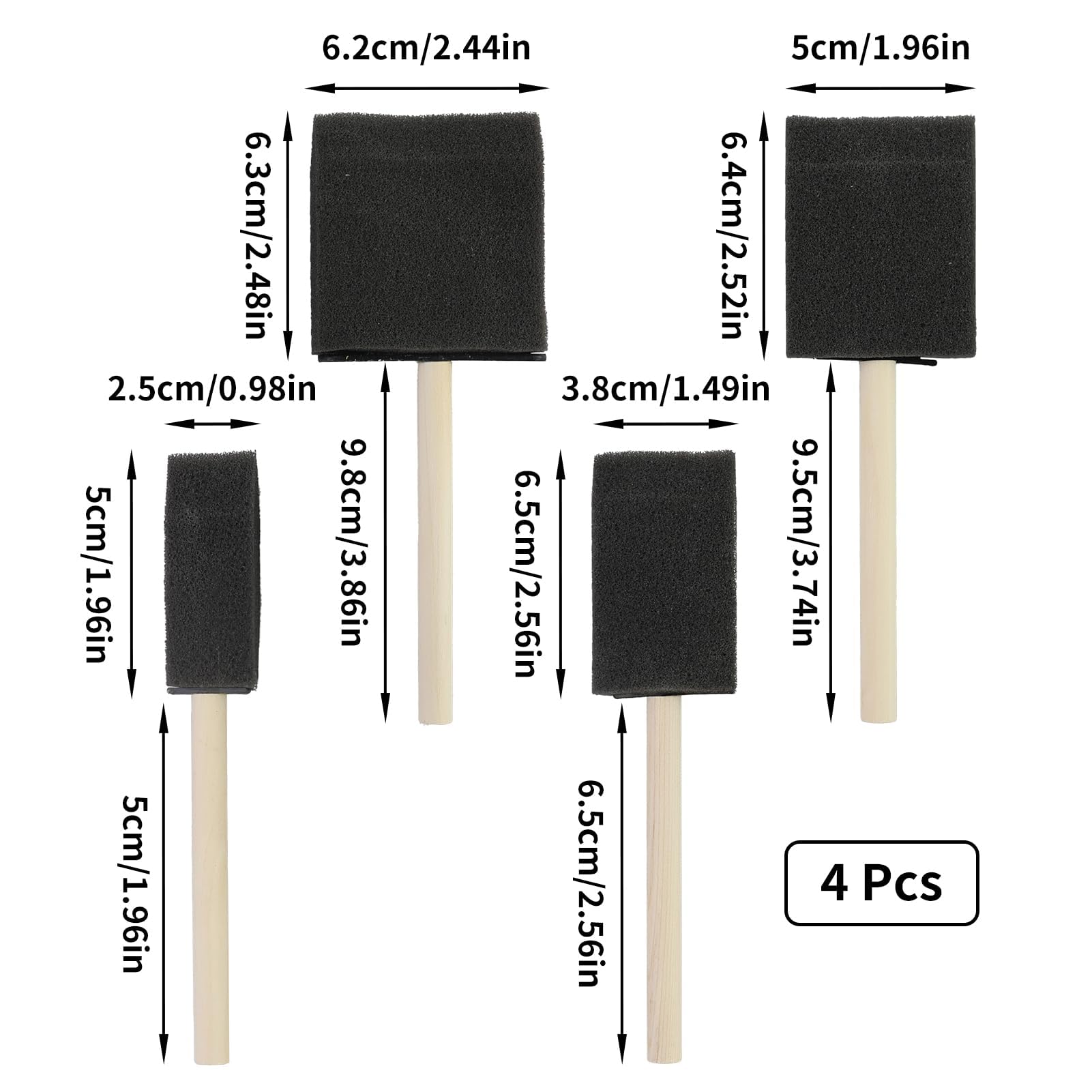 GRIFEMA GA4201-1, Pinceaux à Peinture 2 Pouces, Pinceau Plat, pour Meubles, Murs