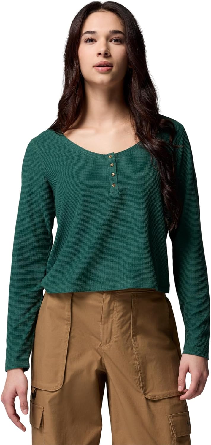 Columbia Women's Brea Falls Grid Henley Long Sleeve