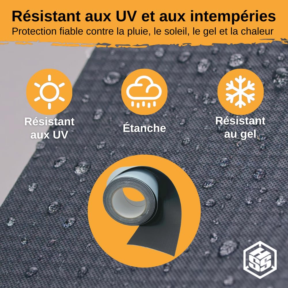 Nastro butilico EPDM impermeabilizzante – scotch anti perdite adesivo 10 cm x 5 m – aderisce su PVC, legno, metallo, cemento – nastro adesivo impermeabile esterno per riparazioni