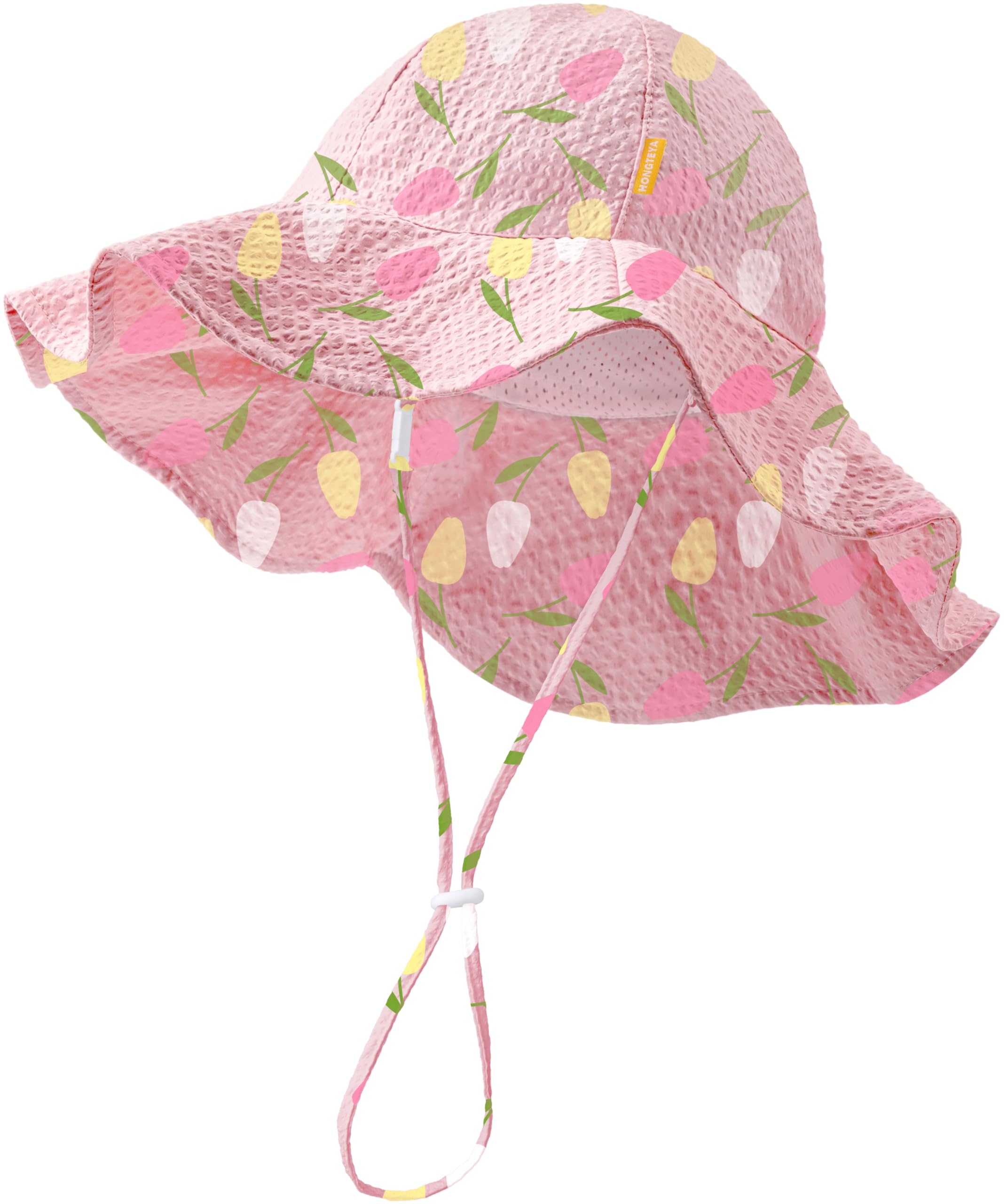HONGTEYA Baby Sun Hat Wide Brim Adjustable Toddler Beach Bucket Hat