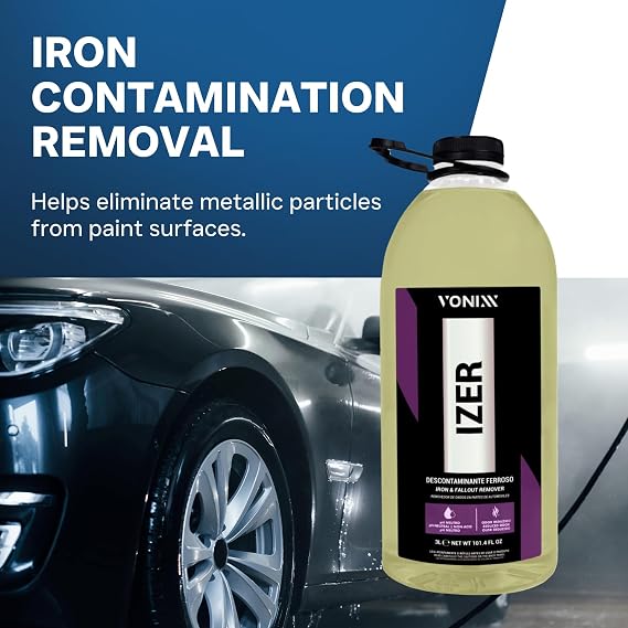 Vonixx Izer Iron Remover| pH-Neutral, Non-Acidic Formula | Easy Application | Reduced Odor Formula | Keep Your Vehicle Looking Like New | Car Detailing Supplies | 101.4 fl oz (3L)