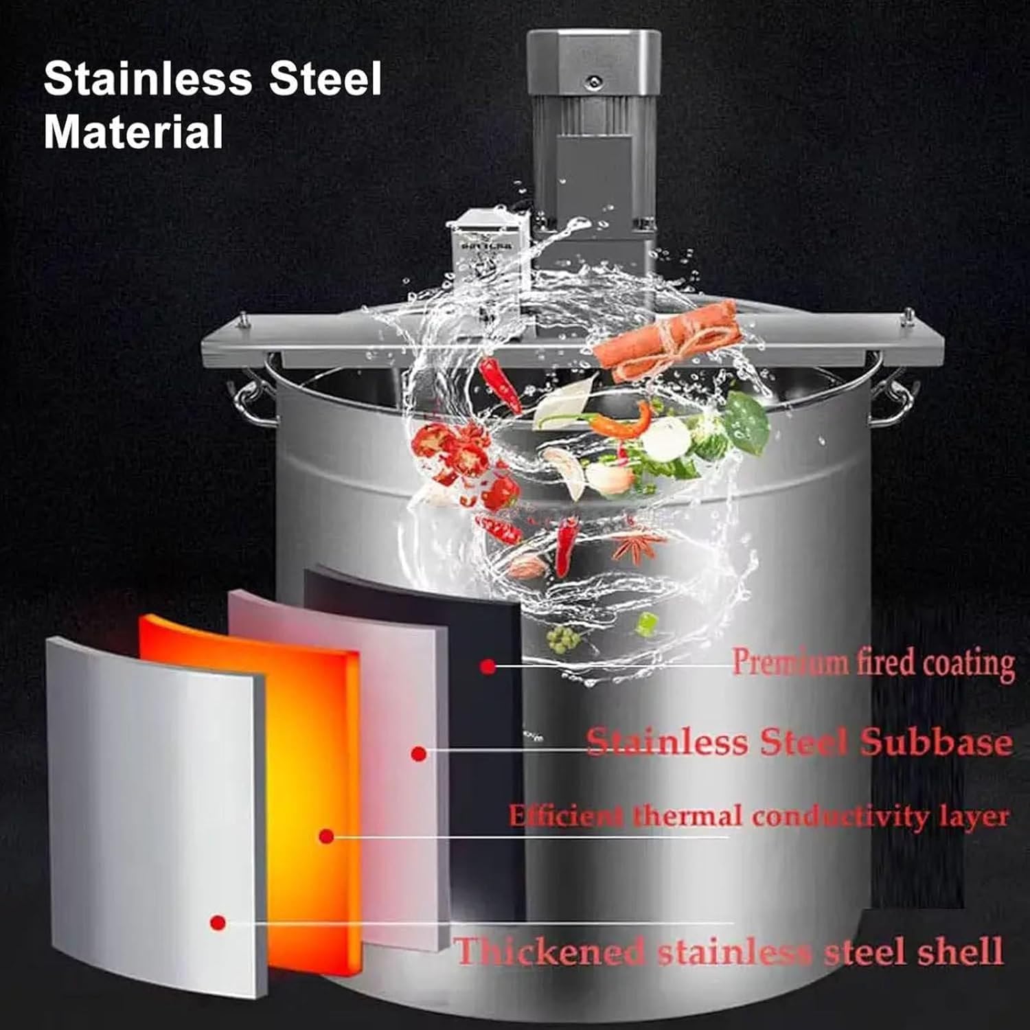 Commercial Stainless Steel Food Mixer & Hot Pot Stirrer - Efficient Cooking Solution for Hotels, Restaurants & Food Factories, Heavy-Duty Performance, Easy to Clean