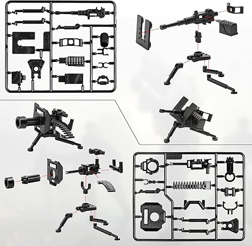 Miniatura 53 de Juego de 63 piezas de armas militares, accesorios de fuerzas especiales del Reino Unido, juguetes de armas, equipo militar, bloques de batalla