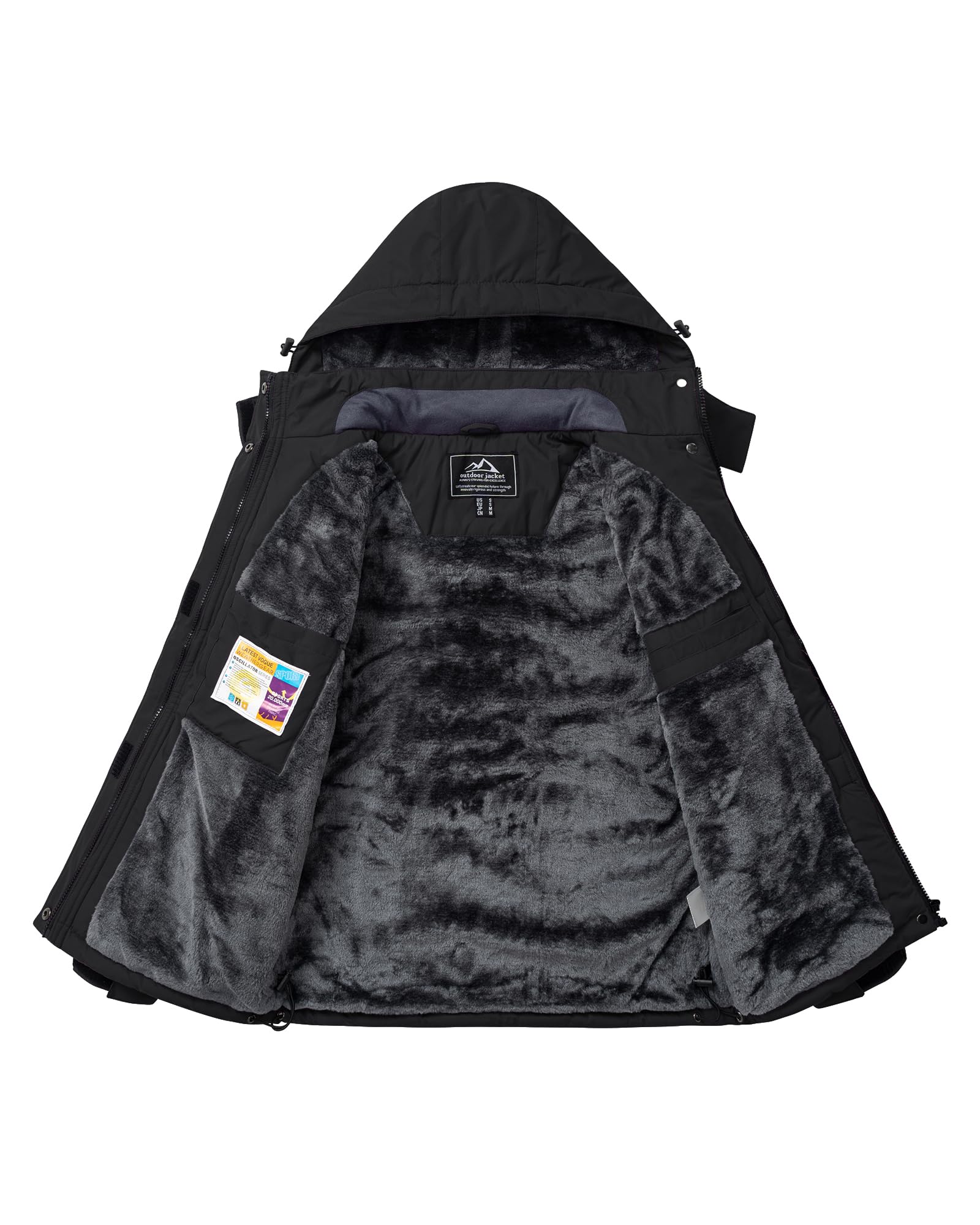 TACVASEN Damen Winterjacke Fleece Skijacke Wasserdicht Warm Softshelljacke Gefüttert Outdoor Funktionsjacke mit Kapuzen