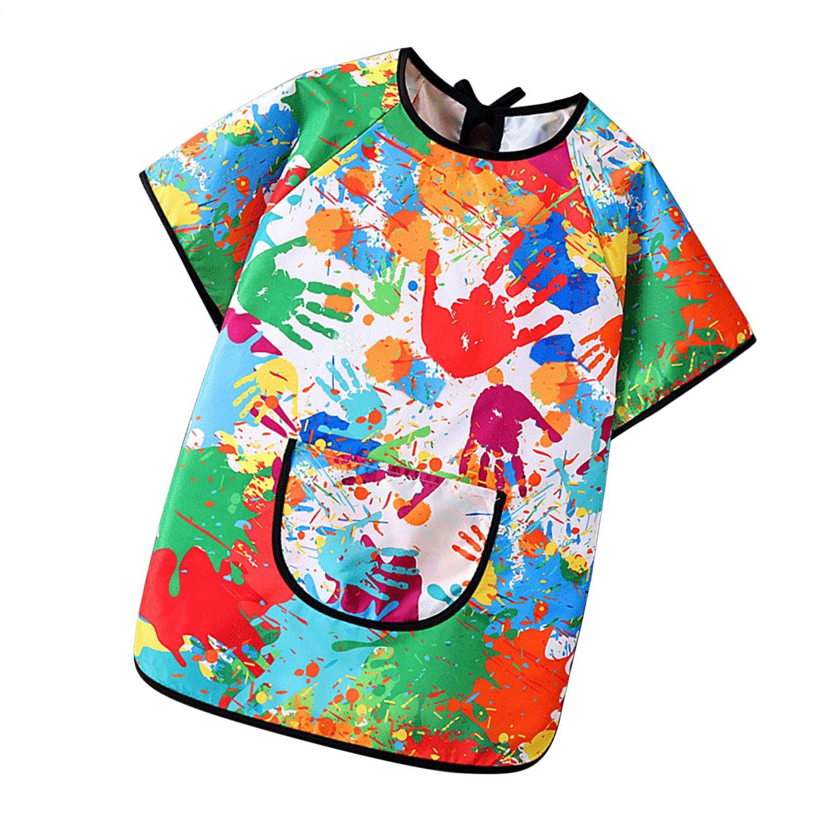 Grembiule Da Pittura Impermeabile Per Bambini 7-11 Anni Con Maniche E Tasche - Poliestere E PVC - Per Scuola E Attività Artistiche - 4