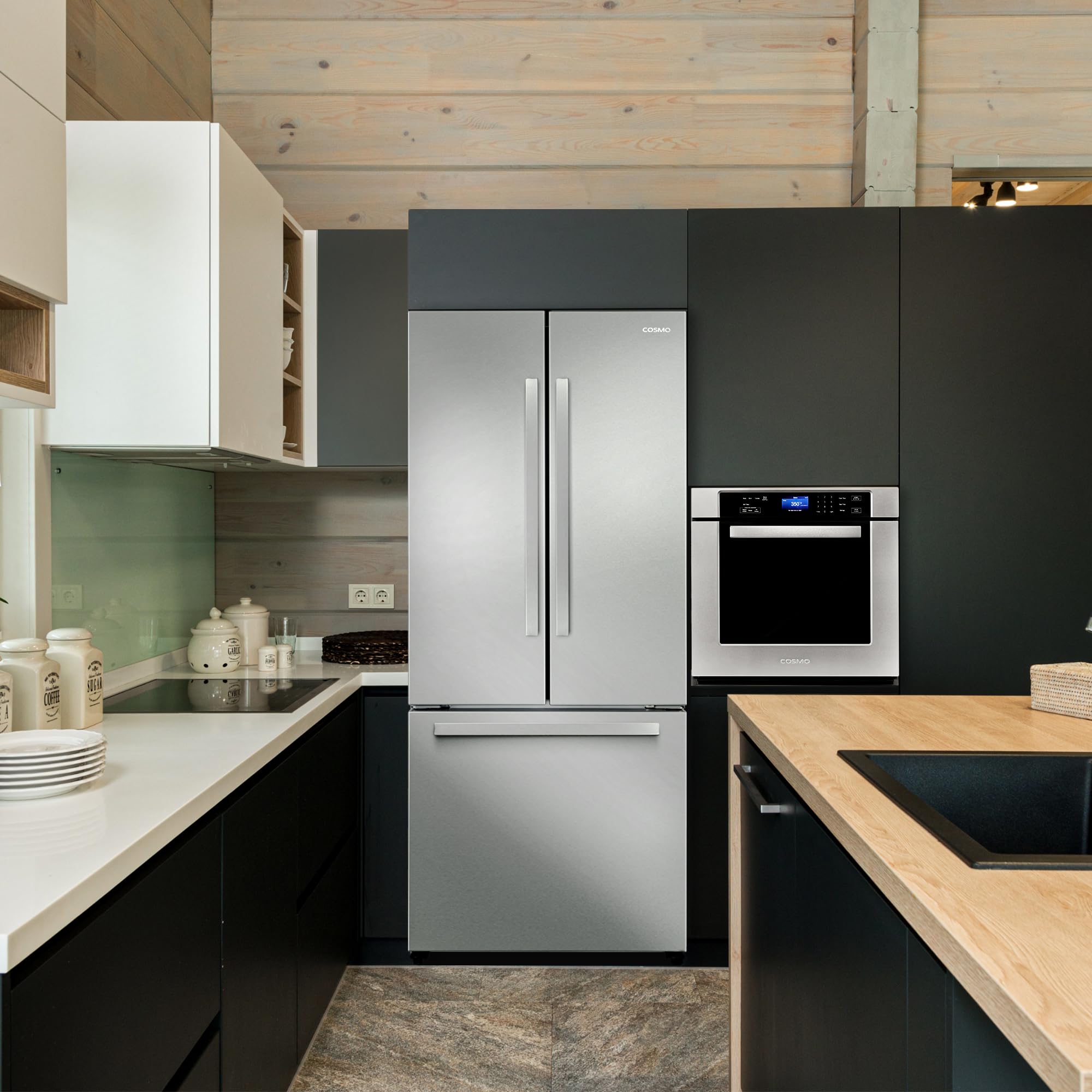 Cosmo Cos-Rffv183ghs 30 In. Vista Collection 17.5 Cu. Ft. Counter Depth 3-Door French Door Refrigerator, Freezer Drawer, Stainless Steel on Fridge.com - View 2