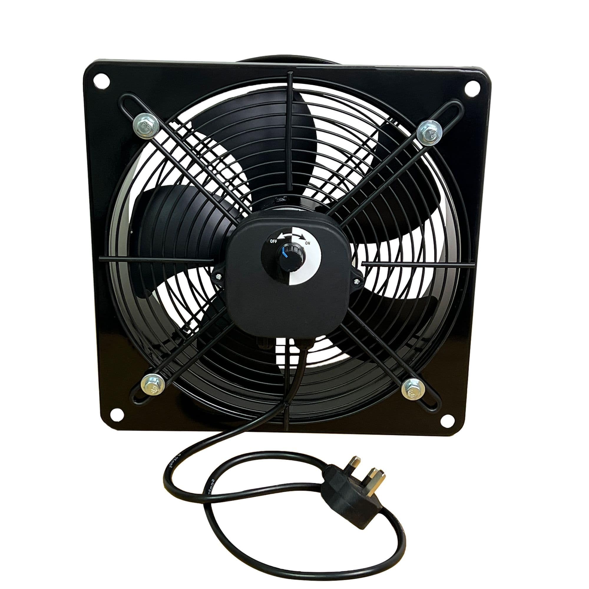 POWERSTAR ELECTRICALS Powerful Metal Industrial Ventilation Extractor Fan with Speed Controller Axial Exhaust Commercial Air Blower for Workshop, Garage, Kitchen Ventilation (10 Inches / 250mm)