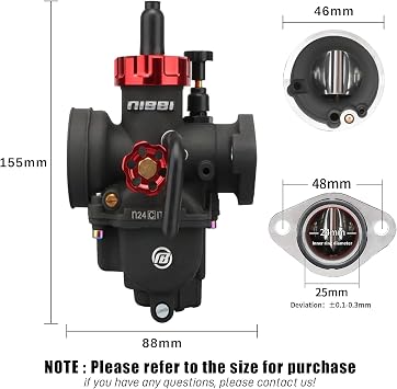 NIBBI PE24 Carburetor Kit, 24mm Carburetor Kit with Carb Jets - Fit for 140cc 150cc Dirt Bike Pit Bike Apollo TaoTao Lifan Kayo SSR