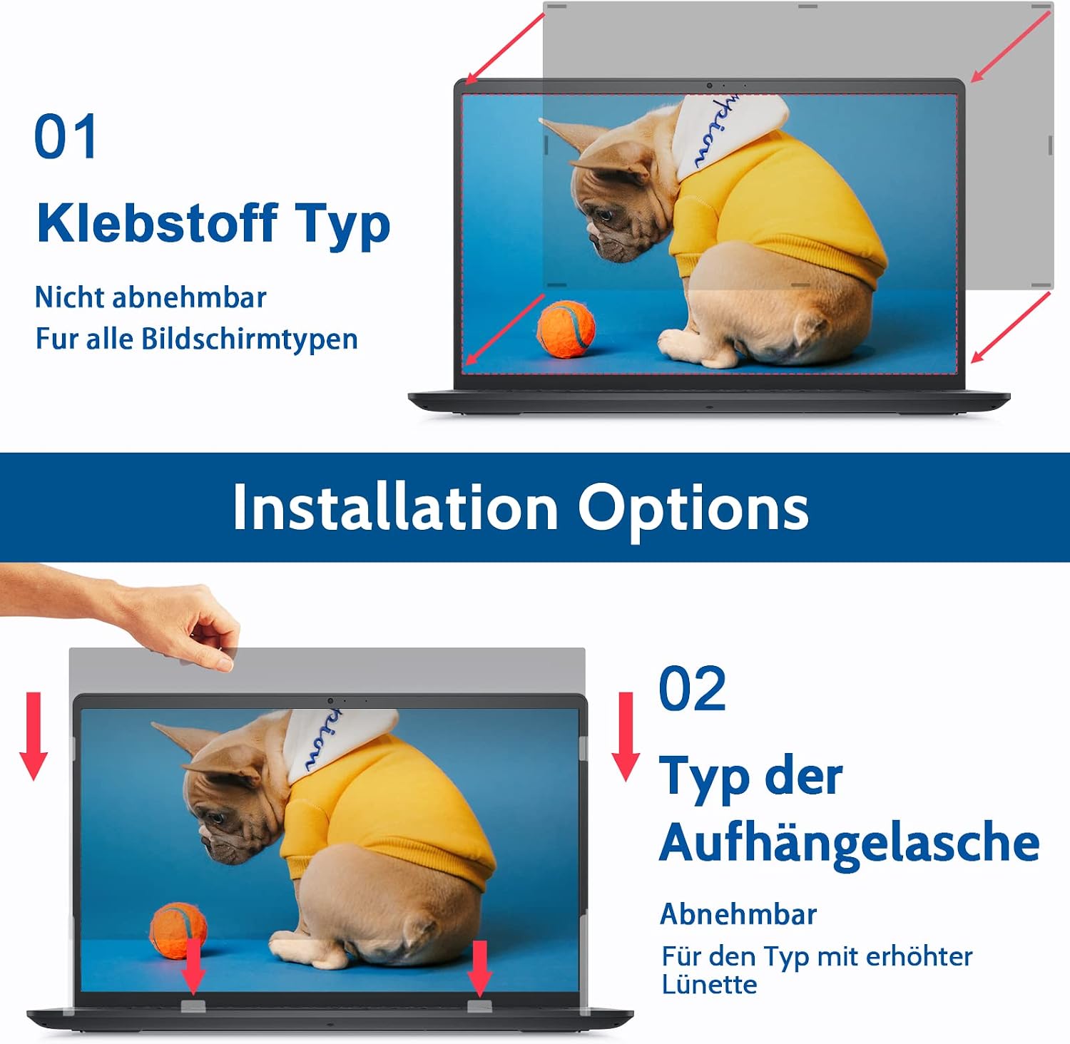 IPROKKO Laptop Sichtschutzfolie 14 Zoll, Abnehmbarer Sichtschutz Seitenverhältnis 16:9 Anti Blaulicht Blendschutz Blickschutzfolie Displayschutz Blickschutzfilter für Hp/Dell/Acer/Lenovo/ThinkPad/Asus - 6