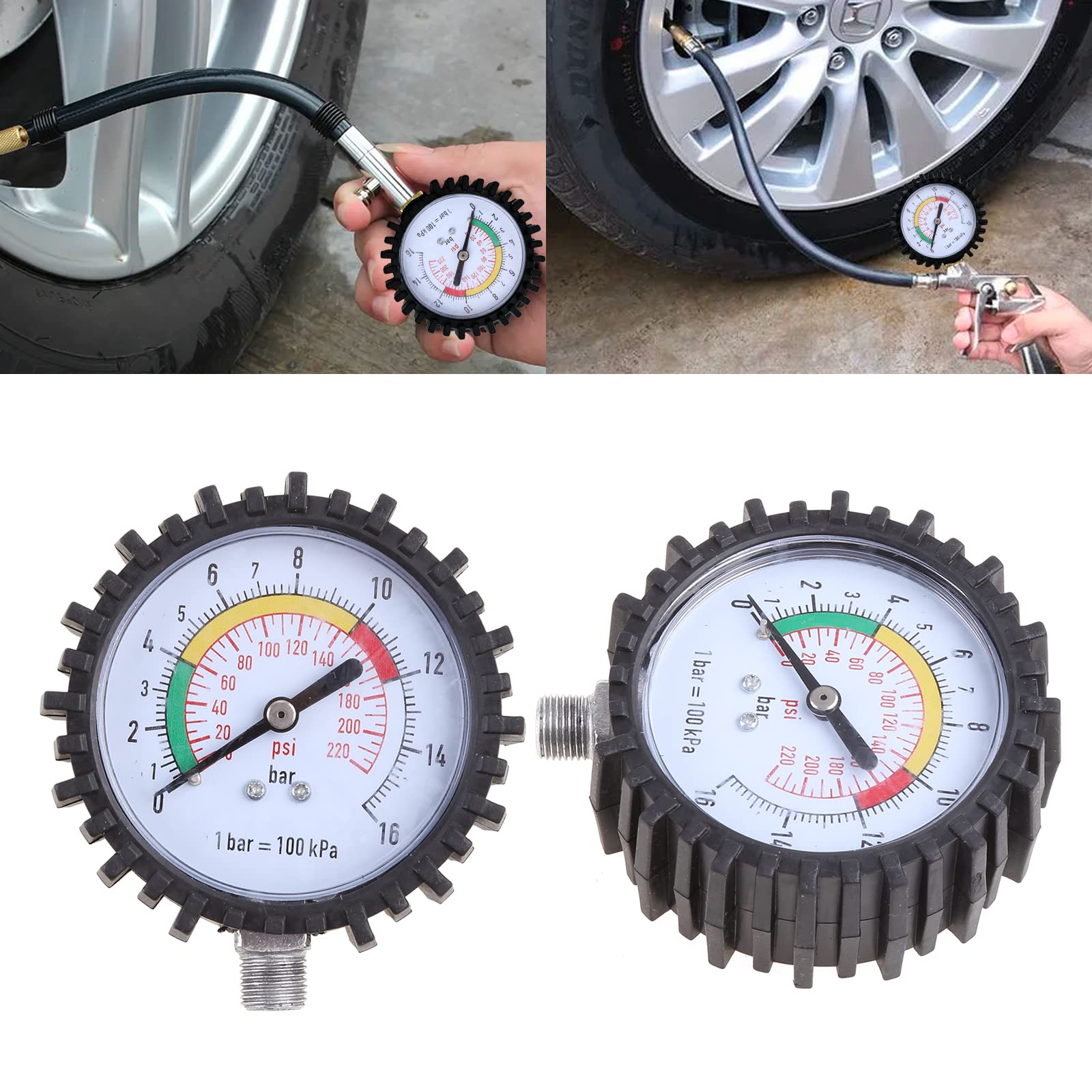 Upgraded Tire Pressure Gauge LCD Display High- Air Pressure Gauge Tire Gauge For Car & Trucks Tires With Brass Connector