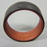 Vista 4 de Handmade Ring Band - Men's or Women's Carbon Fiber Ring with Copper Composite Interior, Matte Finish, Flat Black Band, Durable, Waterproof, Sizes
