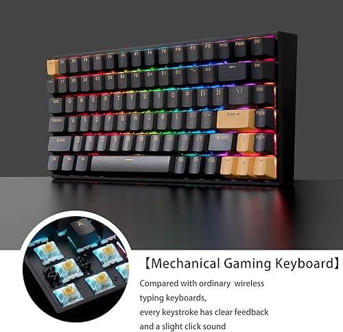 Miniatura 7 de ONE METER 75 Wireless Mechanical Keyboard Hot Swappable Mechanical Gaming Keyboard with Gateron G-Pro Switch and PBT Keycaps RGB LED Backlit