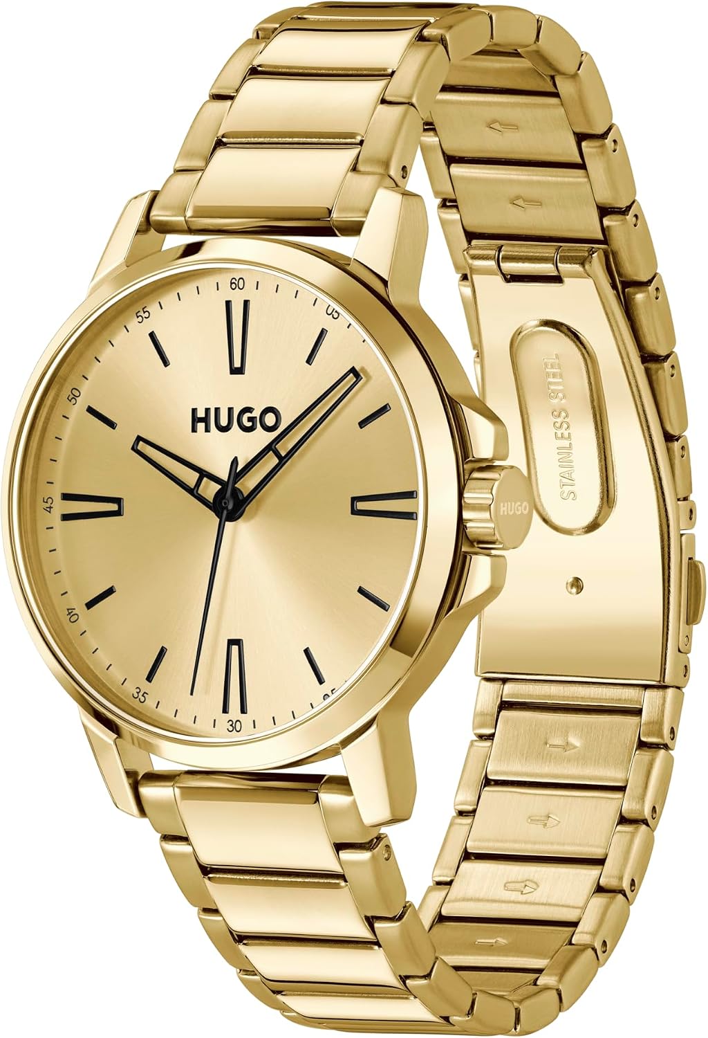 HUGO Men's #Smooth Watch, Black Leather Strap 3B Modern, Stylish Timepiece - Gift for Him 41mm
