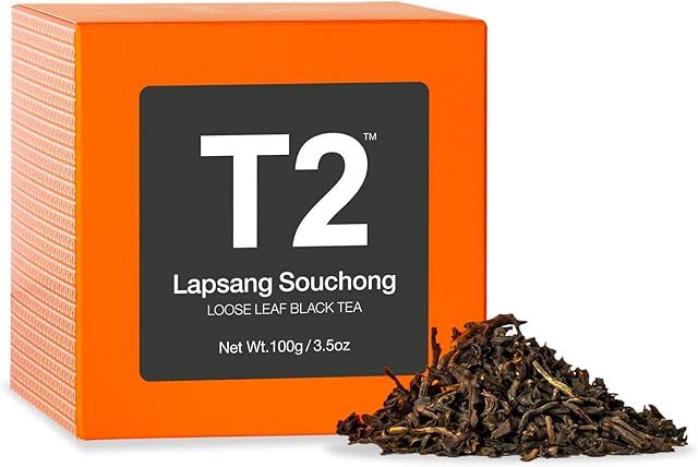 T2 Tea - Lapsang Souchong Black Tea, Loose Leaf Black Tea in Gift Cube, 100g, 3.5oz