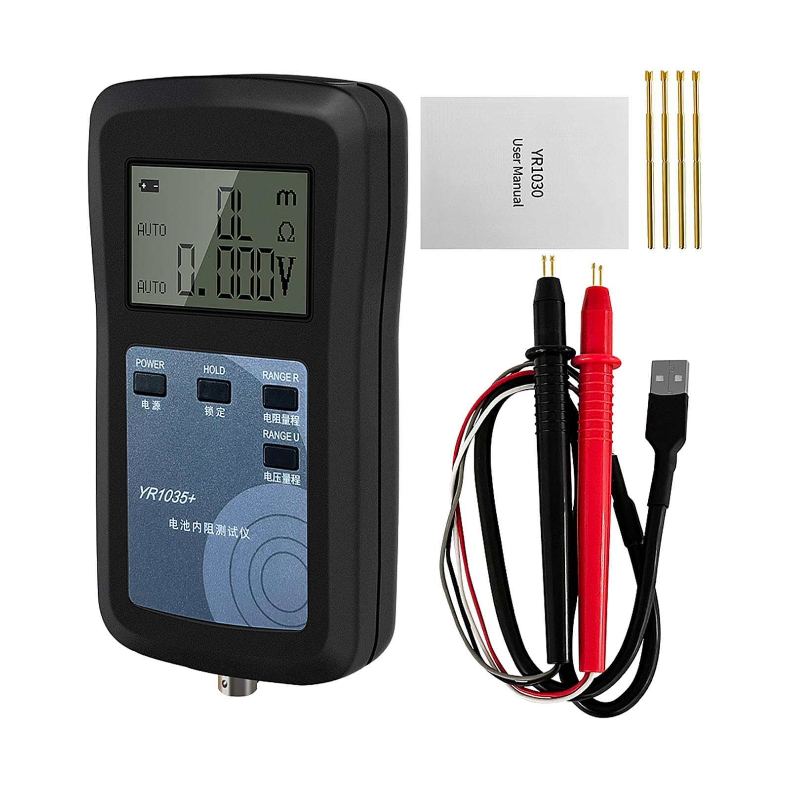perfk Medidor de prueba de resistencia interna de batería, probador de voltaje de batería, Analizador de batería Digital rápido de alta precisión, fácil de, estilo a