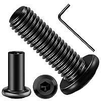 Vista 37 de Mywish M5 x 8mm 20 piezas de tornillos de cabeza plana con rosca hexagonal, pernos de acero inoxidable 304 para muebles con rosca completa, óxido