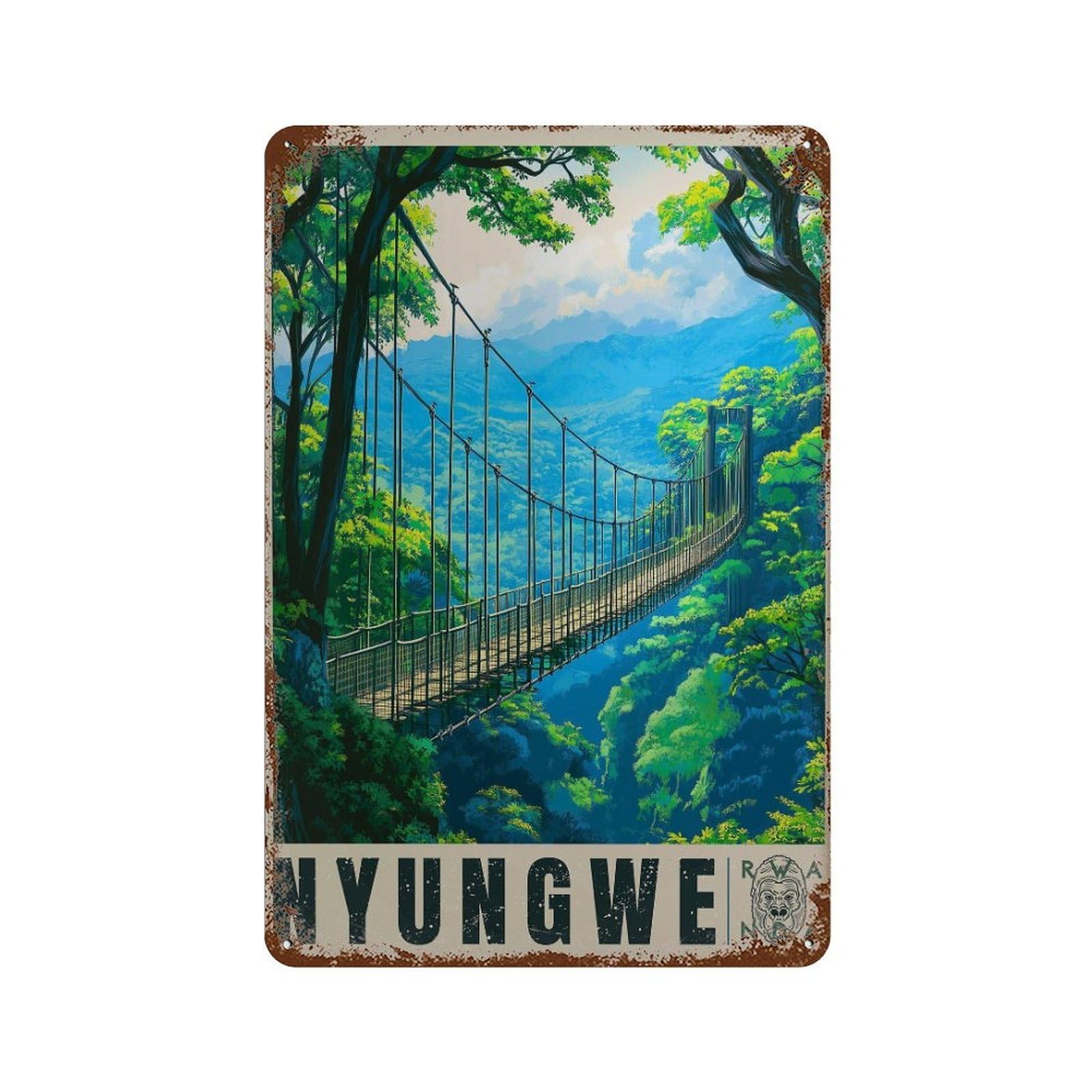 xiaoxiaoshen Nyungwe Forest Rwanda Travel Africa Wall Decor Art Metal Tin Poster Modern Home Decor Art Home Bar Shop Decorations Vintage Sign 30x20cm