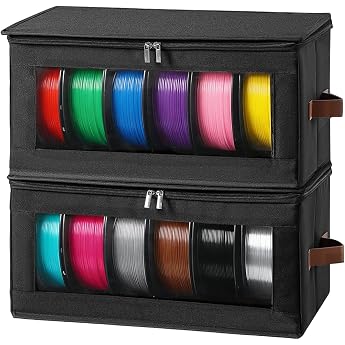 Pack of 2 3D Printer Filament Storage with Handle for 12 Rolls