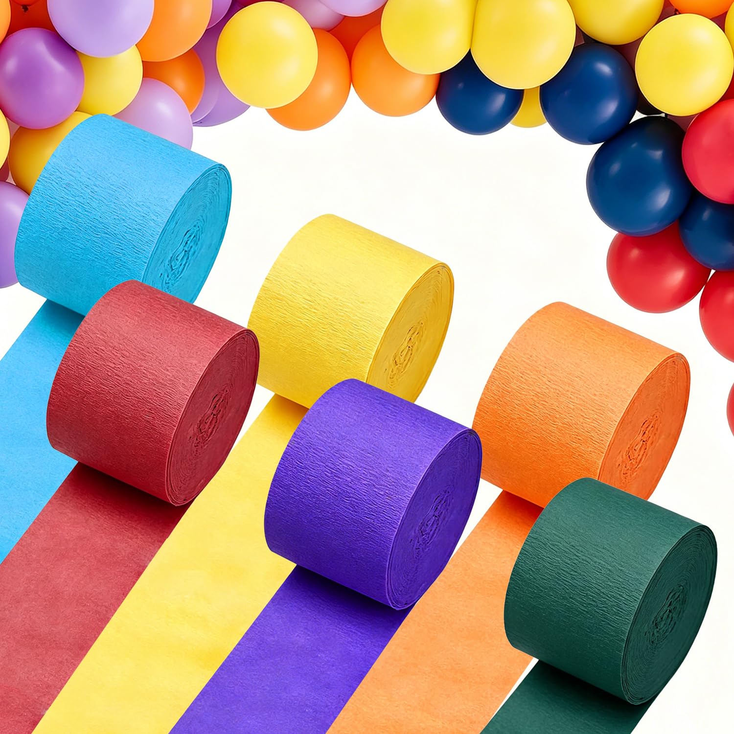 Crepe Paper Streamer Rolls, Streamers Party Decorations for Birthday Wedding Backdrop Holiday Party Decorations (Christmas Colours)