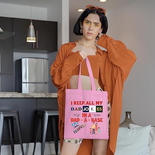 Miniatura 5 de Best Dad Gift Idea New Dad Daddy Fathers Day I Keep All My Dad Jokes In A Dad a base Natural White Multicolor Canvas Tote Bag
