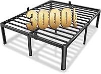 Vista 10 de MAF Marco de cama de plataforma de metal de tamaño completo de 4 pulgadas con patas de esquina redondas, soporte de listones de acero resistente
