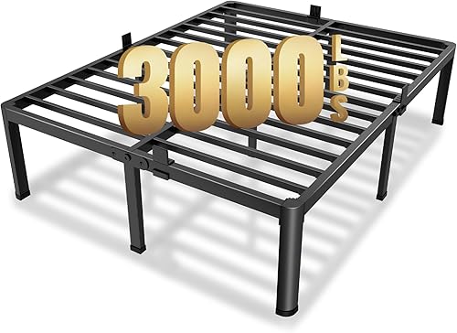 Miniatura 10 de MAF Marco de cama de plataforma de metal individual XL de 14 pulgadas con patas de esquina redondas, soporte de listones de acero resistente de 3000