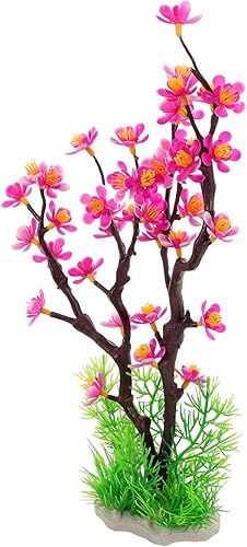 Miniatura 4 de LUOZZY Decoración de plantas de acuario Planta artificial de flor de ciruelo Planta de plástico para pecera de acuario Pais