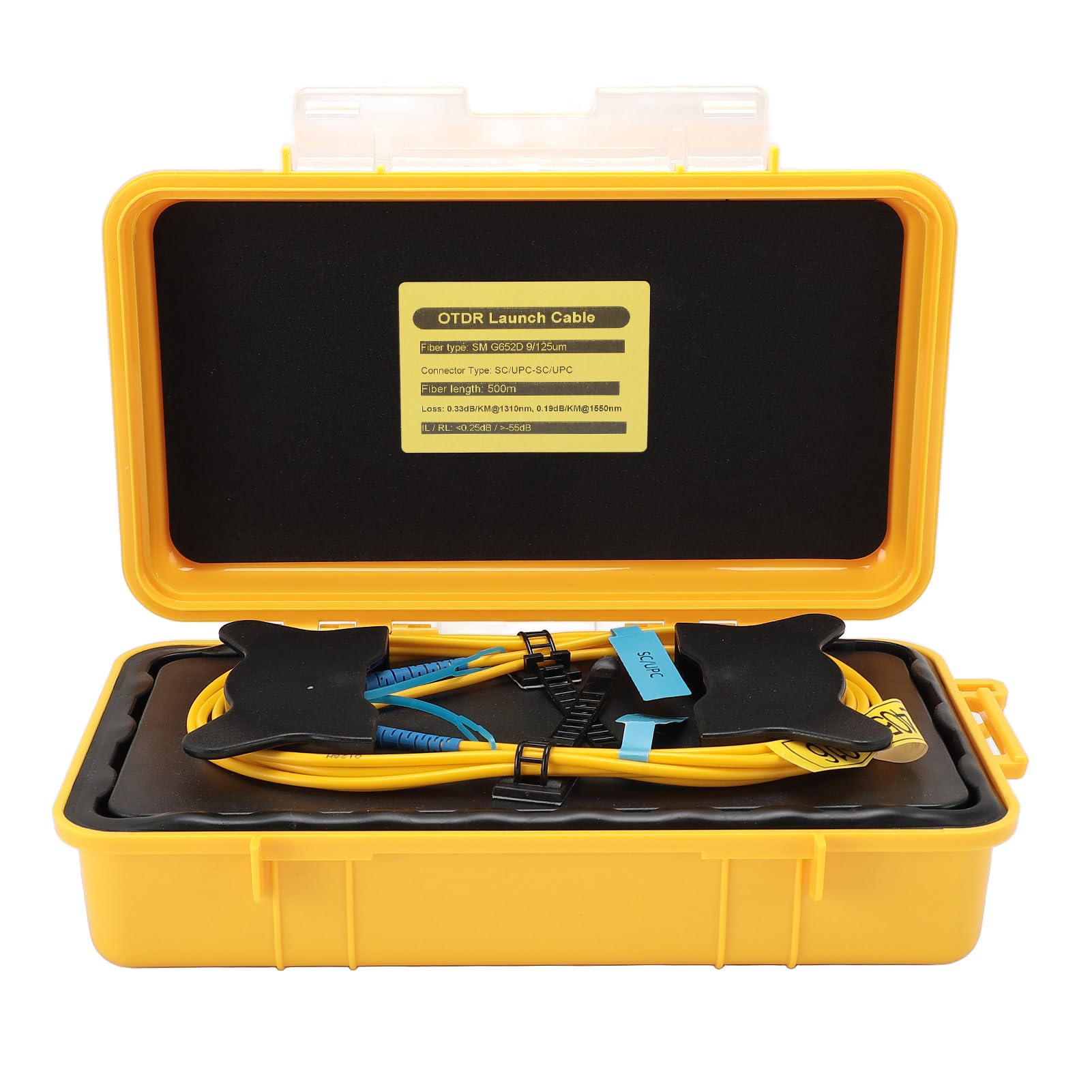 Caja de Cable OTDR, Cable ABS OTDR Conector SC UPC de 500 M, Diseño de Suciedad de Agua para Técnicos de Pruebas de Redes de Fibra en LAN WAN MAN