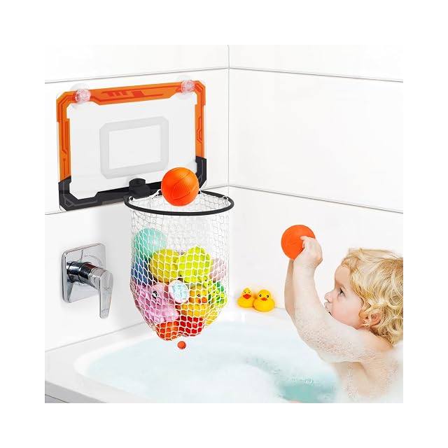 QPJ Baby Bath Toy Storage Organizer Large Opening Mesh Bathtub Toy Storage for Tub Bath Toy Holder for