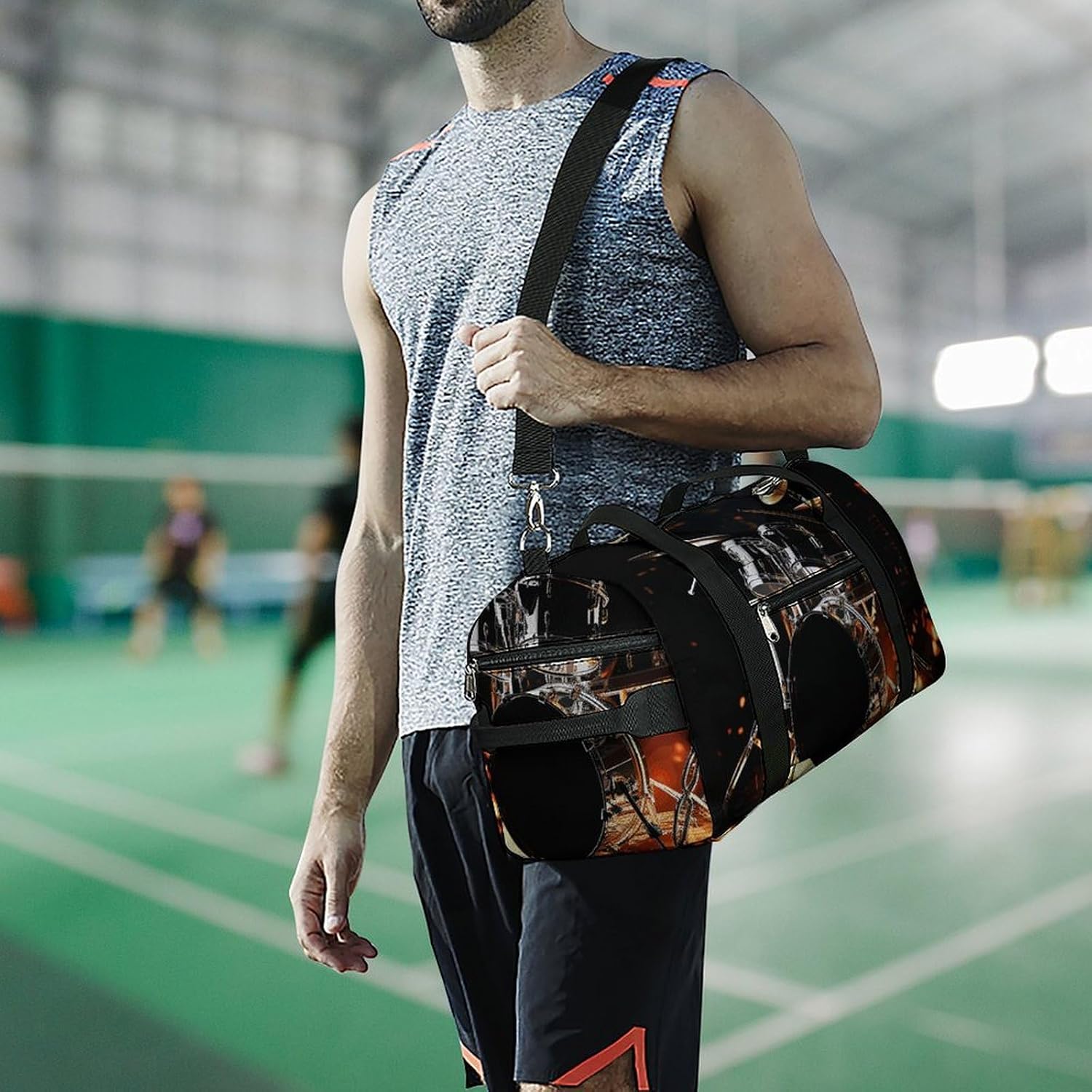 Gym Bag for Men Travel Duffle Bag Drummer Tote Bag Weekender Duffel Bag Weekender Bag for Sports