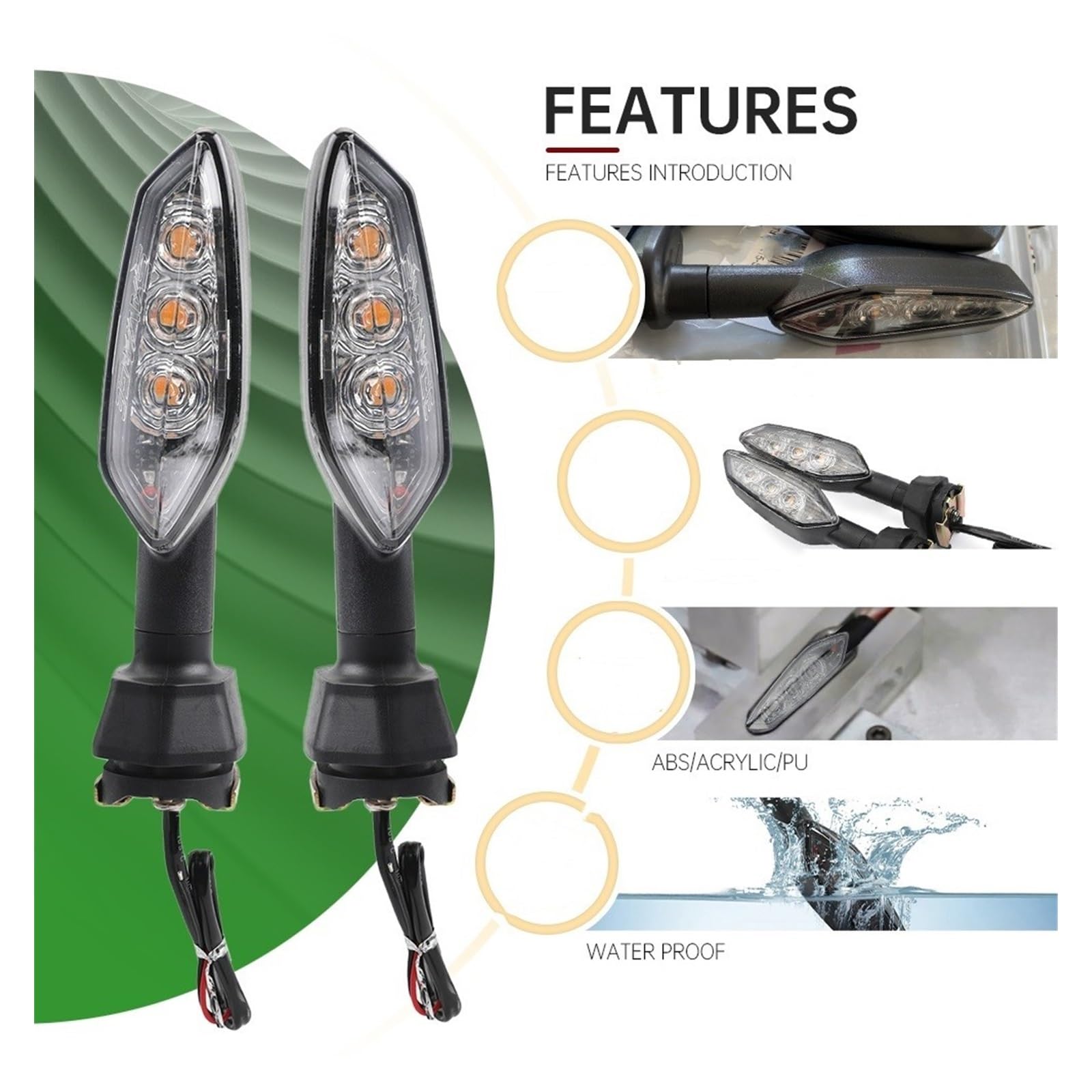 Flasher LED Turn Signal Light for Kawa&saki Z1000 Z900 Z800 Z750