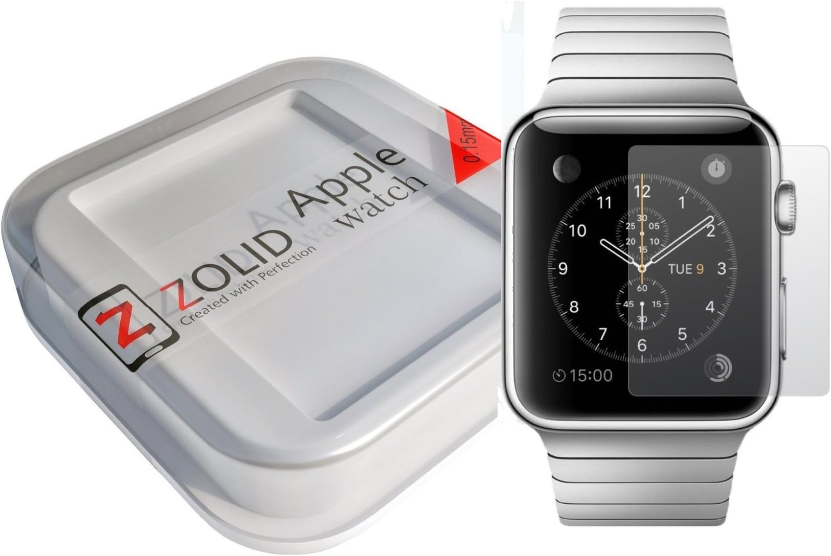 Apple Watch 42mm Screen Protector - Premium Ballistic Tempered Glass for your Apple iWatch with Worlds Thinnest 9H TrueGlass by ZOLID [ONLY 0.15mm] - Ultra Clear Invisible High Definition (HD) Shield with a Bubble-Free, Waterproof, Self-Healing, Oleophobic Nano-Coating - [Exclusive Deluxe Retail Box]